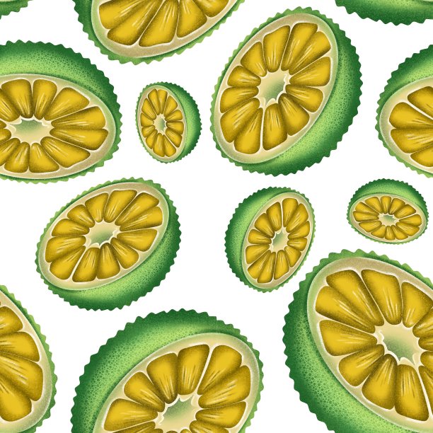 手工绘制的纹理插图的菠萝蜜无缝模式孤立在白色的背景。用于打印，织物，图案，卡片，海报，菜单，生态食品店，美食节，背景图片下载