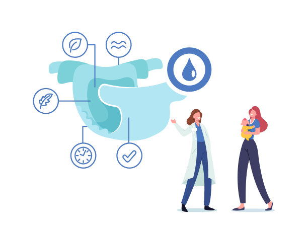 小女医生儿科医生的角色向年轻妈妈解释尿布的性质，手上有新生儿图片下载