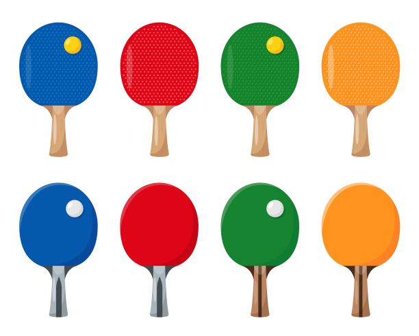 乒乓球拍或球拍和乒乓球。图片下载