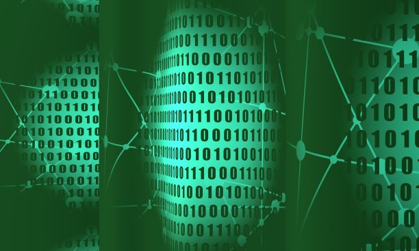 二进制代码背景作为纹理在波动表面图片下载