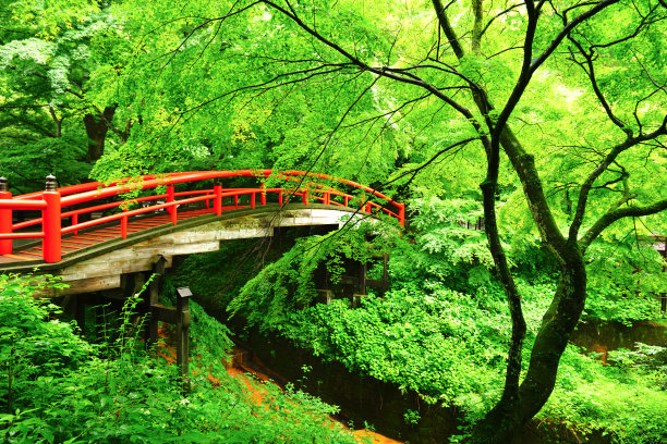 kaif Bridge, Ikaho温泉，石布川市，Gunma Pref，日本图片下载