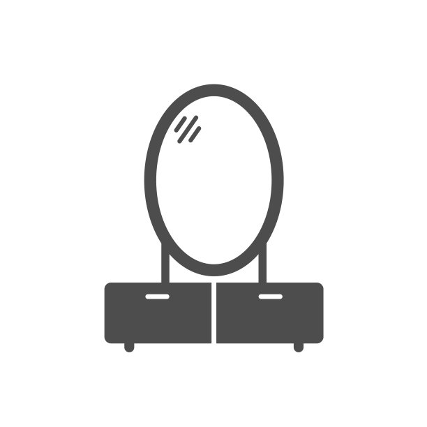 镜像剪影矢量图标孤立在白色背景。家具图标为网页，移动应用程序，UI设计和打印图片下载