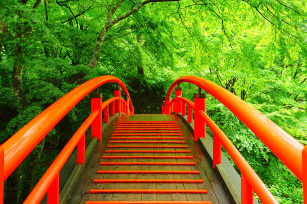 kaif Bridge, Ikaho温泉，石布川市，Gunma Pref，日本图片下载