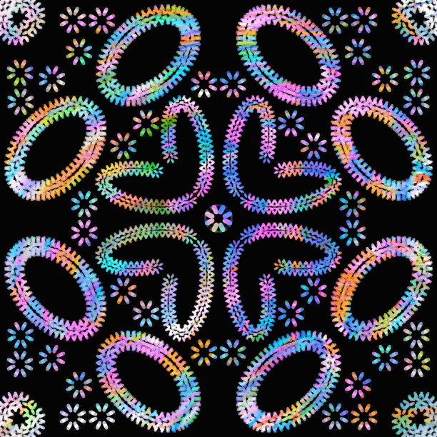 黑色背景上的彩虹图案图片下载