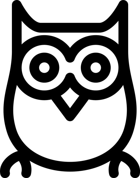 猫头鹰标志或标志孤立标志符号图片下载