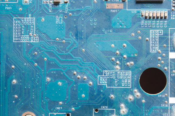 电子电路板的后视图。图片下载