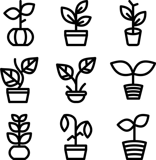 植物标志或标志孤立标志符号图片下载