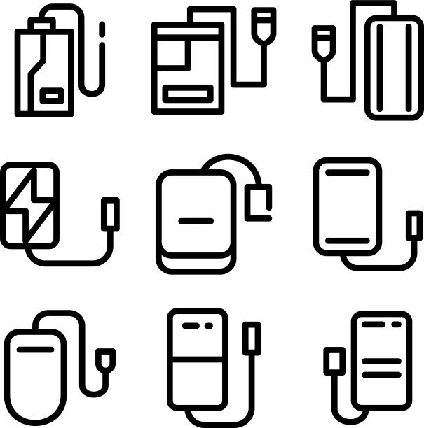 电源组图标或标志孤立标志符号图片下载