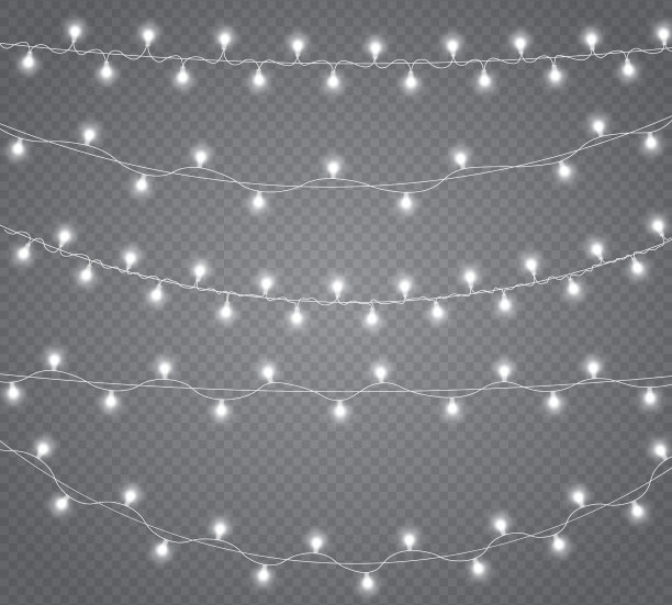 圣诞彩灯花环，霓虹灯led。图片下载