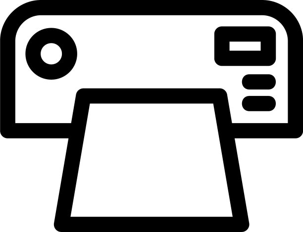 打印机图标或标识孤立的标志符号图片下载