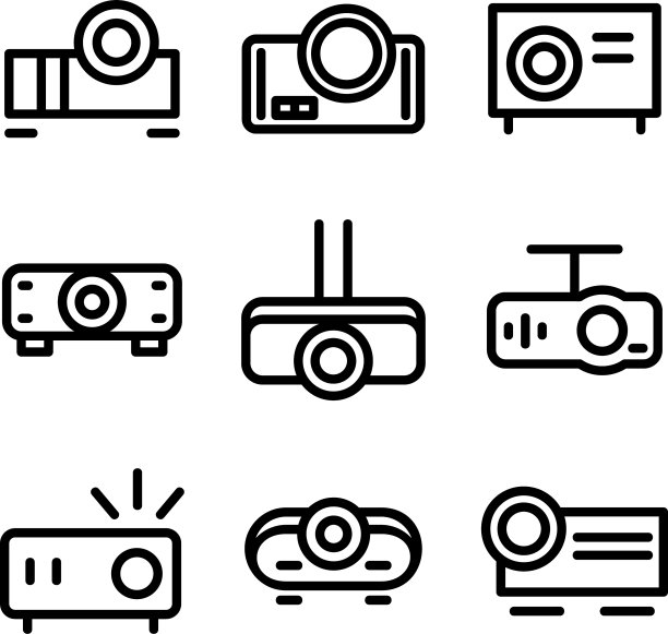 投影仪图标或标志孤立的标志符号图片下载