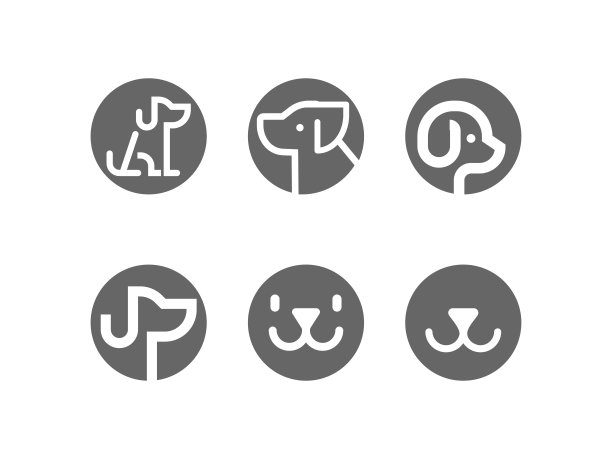 狗，小狗矢量图标设置图片下载