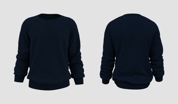 空白的羽绒服运动衫模拟在前面，和后面的观点图片下载
