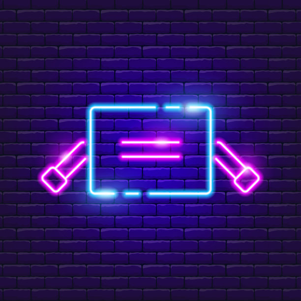 游客座位垫霓虹图标。矢量插图设计的广告，网站，促销，横幅，小册子，传单。徒步、旅行、露营的概念。图片下载