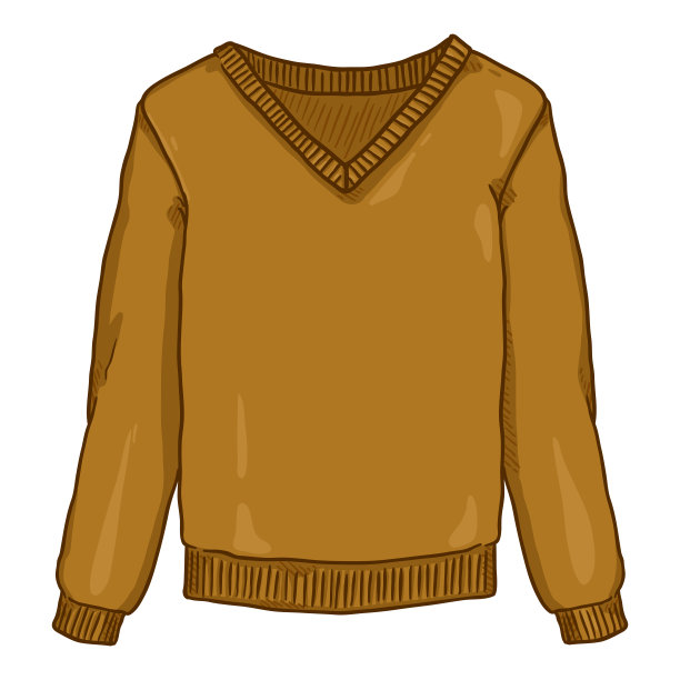 矢量卡通套头毛衣在白色的背景图片下载