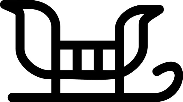 圣诞老人雪橇图标或标志孤立的标志符号图片下载