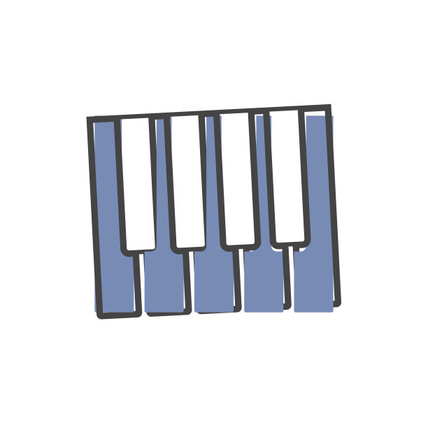 钢琴矢量图标卡通风格的白色孤立的背景。图片下载