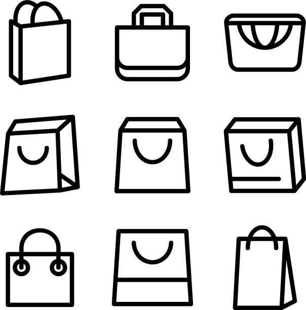 购物袋图标或标志孤立标志符号图片下载