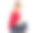 震惊的年轻女子双腿交叉坐在地板上。侧视图。图片下载