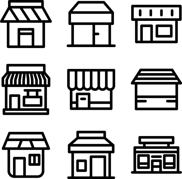 商店图标或标志孤立标志符号图片下载