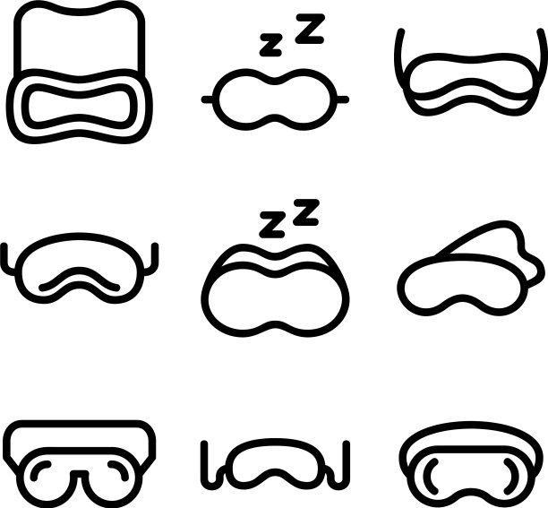 睡眠面罩图标或标志孤立符号符号图片下载