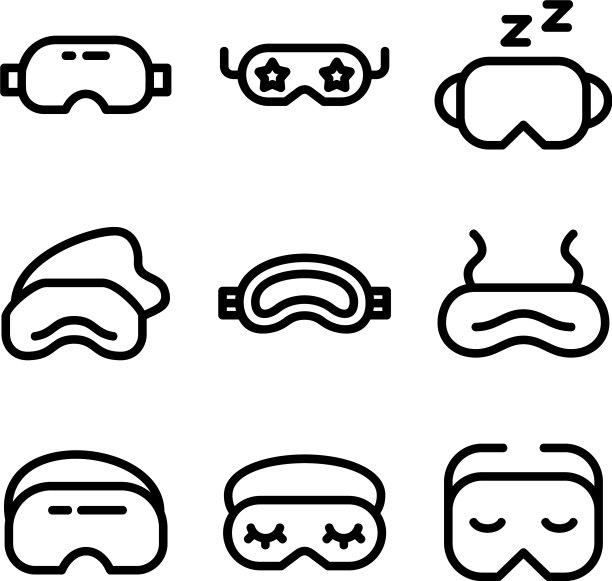 睡眠面罩图标或标志孤立符号符号图片下载