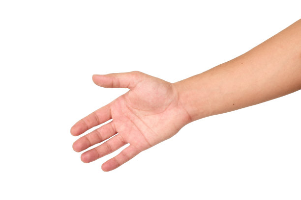 辅助手孤立在白色背景与剪辑路径图片下载