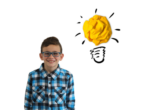 6、点子灯泡成功灵感折纸小孩图片下载