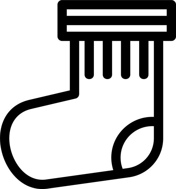 袜子图标或标志孤立的标志符号图片下载