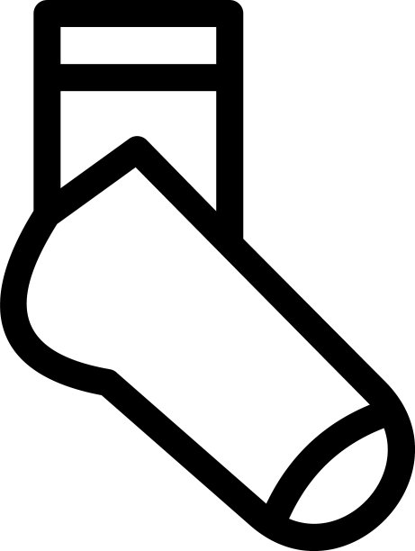 袜子图标或标志孤立的标志符号图片下载