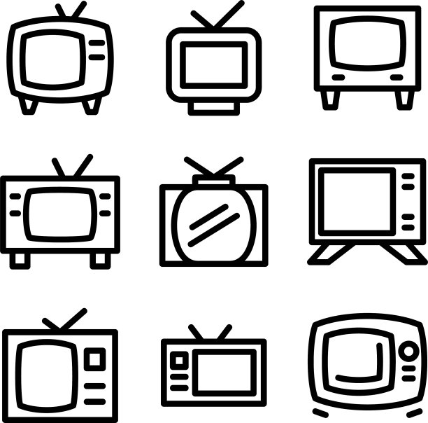 电视图标或标志孤立标志符号图片下载