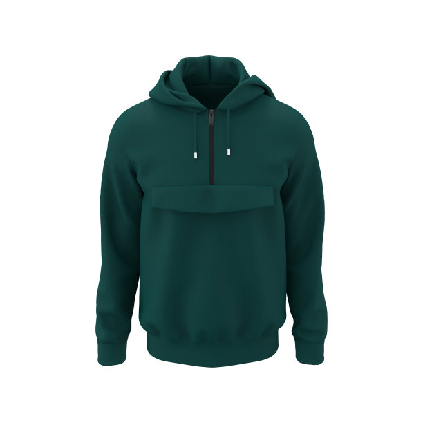 男士连帽夹克与半拉链为您的设计模型为印花图片下载