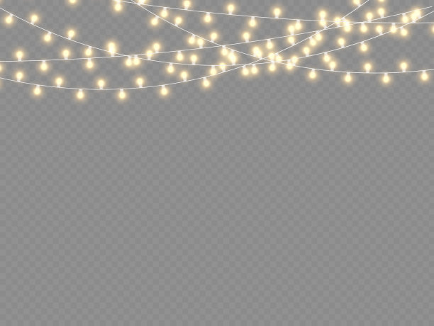 圣诞彩灯花环，霓虹灯led。图片下载