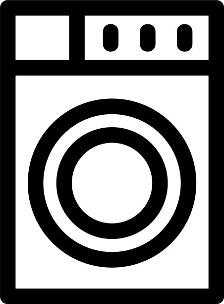 洗衣机图标或标志孤立标志符号图片下载