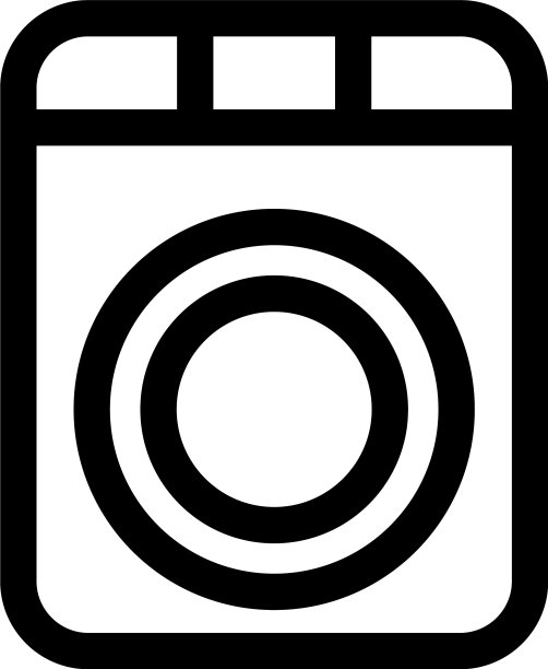 洗衣机图标或标志孤立标志符号图片下载