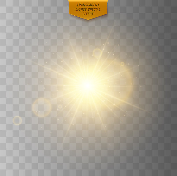 金色发光的光效果孤立图片下载