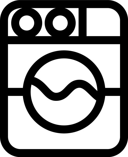 洗衣机图标或标志孤立标志符号图片下载