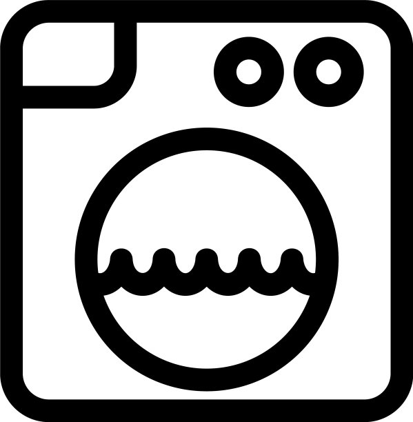 洗衣机图标或标志孤立标志符号图片下载