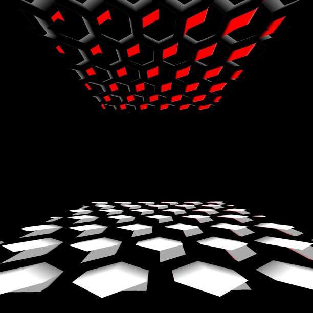 3D爆炸层在灰色阴影与红白钻石形状的图案和设计图片下载