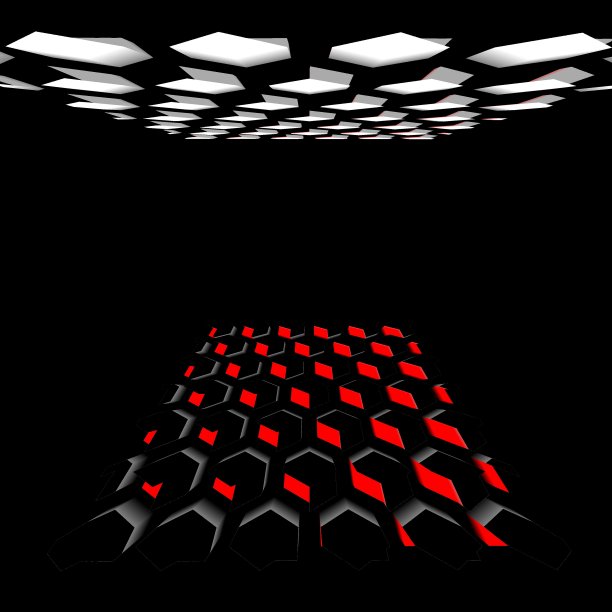 3D爆炸层在灰色阴影与红白钻石形状的图案和设计图片下载