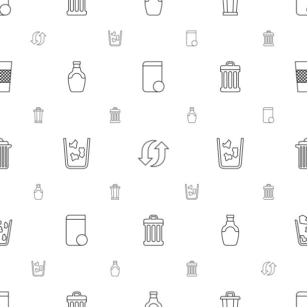 循环图标模式无缝白色背景图片下载