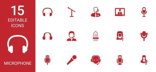 15个麦克风图标图片下载