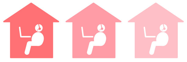 在家工作或学习而不锻炼的象形文字图片下载