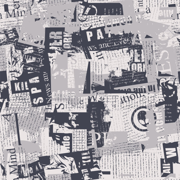 在报纸主题上抽象的无缝模式图片下载