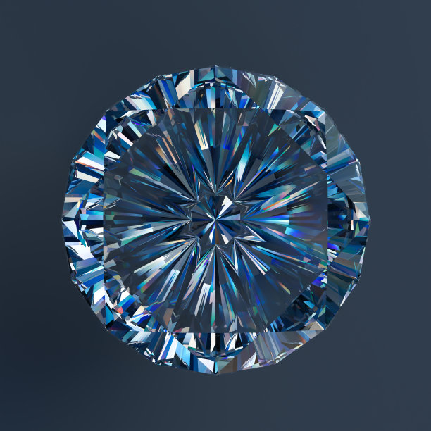 多色透明水晶在黑暗的背景。三维演示图片下载