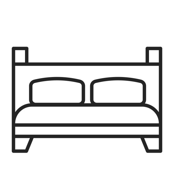 双人床矢量孤立图标图片下载