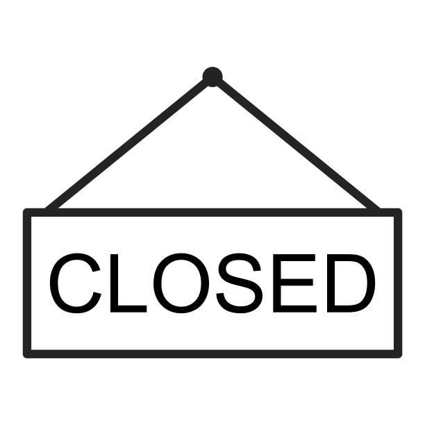 抱歉，我们是封闭的，孤立的图标向量图片下载