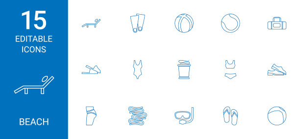 海滩上的图标图片下载