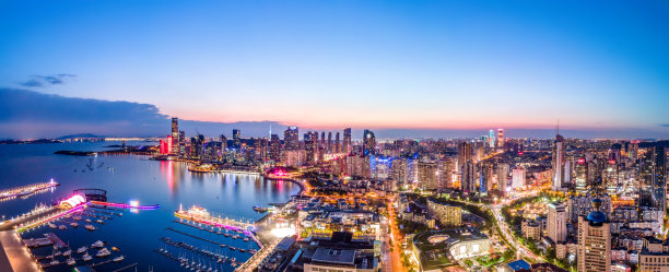 青岛海岸线建筑景观航拍图片下载