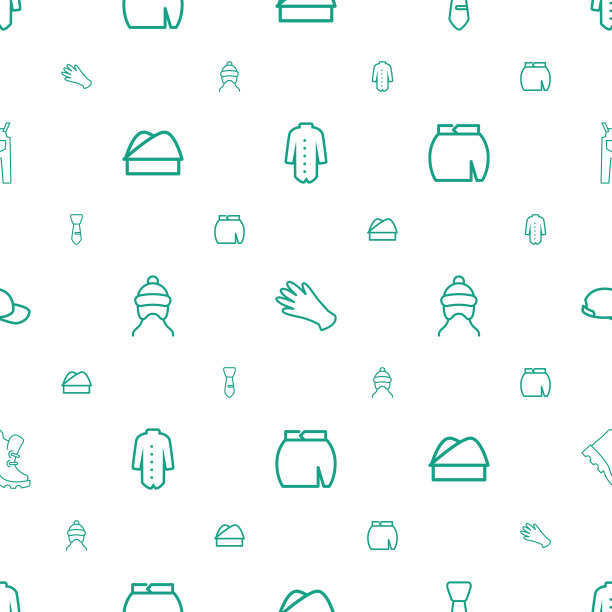 服装图标图案无缝白色背景图片下载